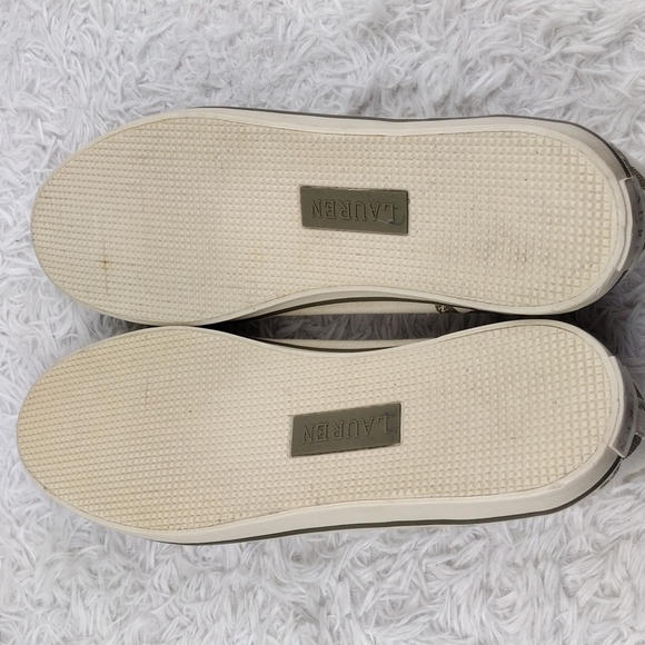 LAUREN Ralph Lauren Emilia Cream Canvas Nautical Slip On Flats 802077018 - Picture 5 of 14